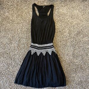 Lucky Brand Dress Black & White Embroidered Women’s Size XS